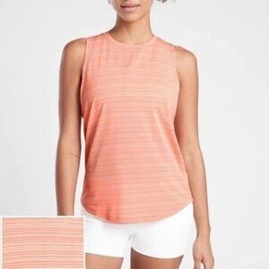 Athleta Cloudlight Orange Striped Muscle Tank Top Size XS